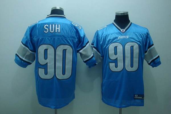 Lions #90 Ndamukong Suh Blue Stitched NFL Jersey