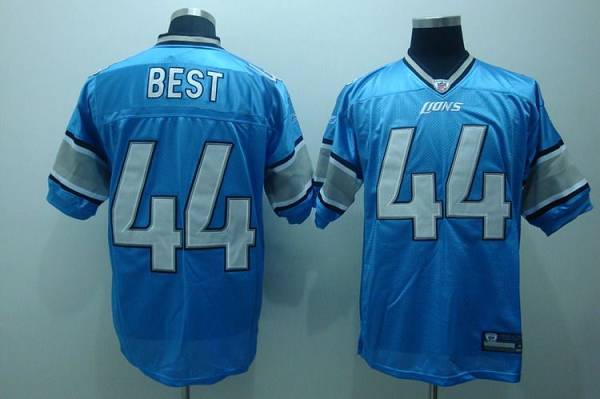 Lions #44 Jahvid Best Blue Stitched NFL Jersey