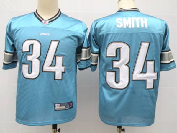 Lions #34 Kevin Smith Blue Stitched NFL Jersey