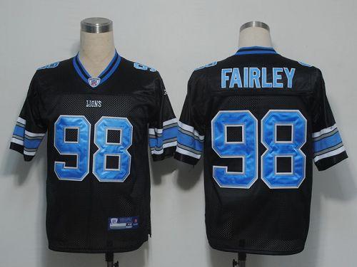 Lions #98 Nick Fairley Black Stitched NFL Jersey