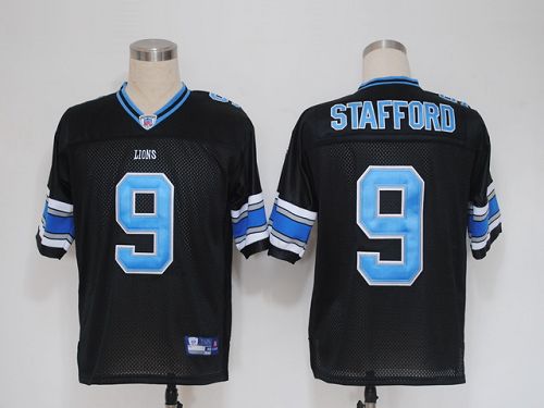 Lions #9 Matthew Stafford Black Stitched NFL Jersey