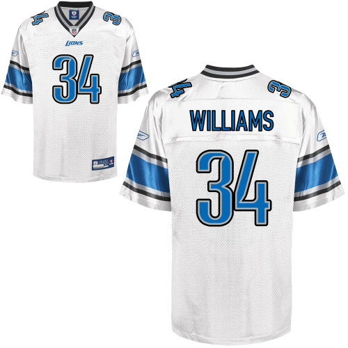 Lions #34 Keiland Williams White Stitched NFL Jersey