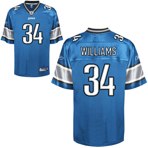 Lions #34 Keiland Williams Blue Stitched NFL Jersey