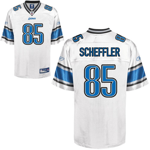 Lions #85 Tony Scheffler White Stitched NFL Jersey