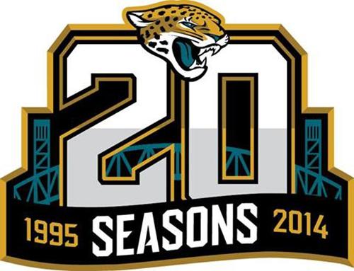 Stitched NFL Jacksonville Jaguars 1995 2014 20TH Season Jersey Patch