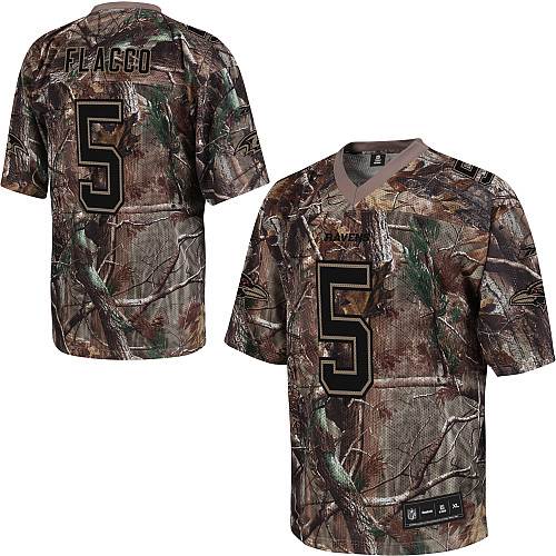 Ravens #5 Joe Flacco Camouflage Realtree Stitched NFL Jersey