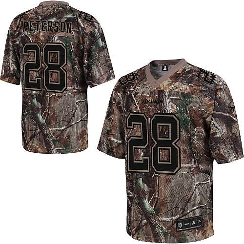 Vikings #28 Adrian Peterson Camouflage Realtree Stitched NFL Jersey
