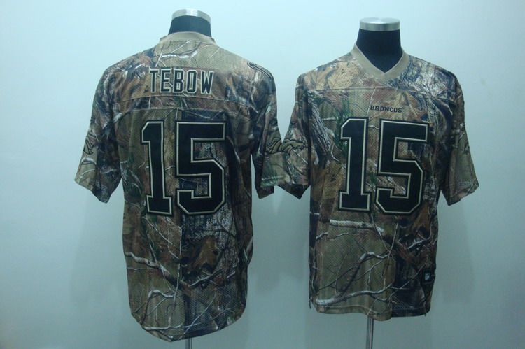 Broncos #15 Tim Tebow Camouflage Realtree Stitched NFL Jersey