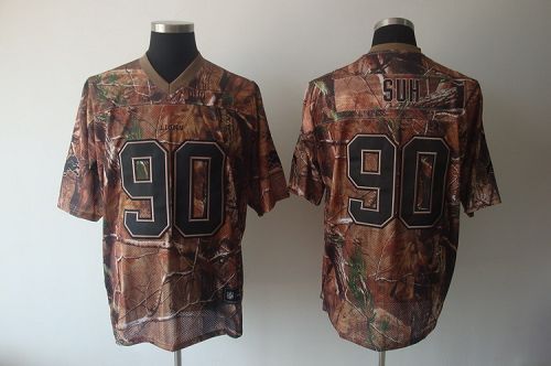 Lions #90 Ndamukong Suh Camouflage Realtree Stitched NFL Jersey