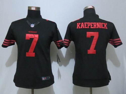  49ers #7 Colin Kaepernick Black Alternate Women's Stitched NFL Limited Jersey