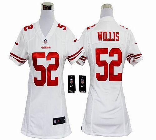  49ers #52 Patrick Willis White Women's Stitched NFL Elite Jersey