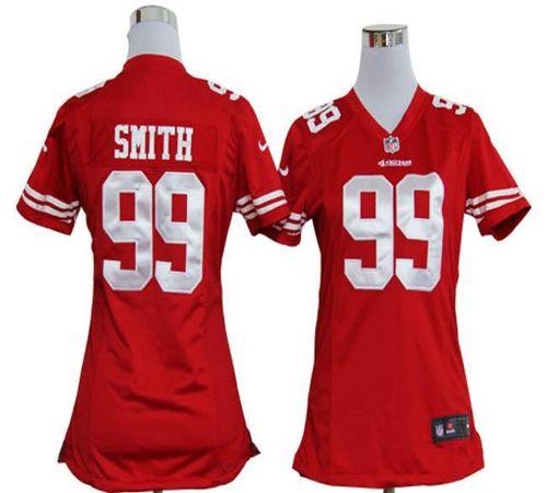  49ers #99 Aldon Smith Red Team Color Women's Stitched NFL Elite Jersey