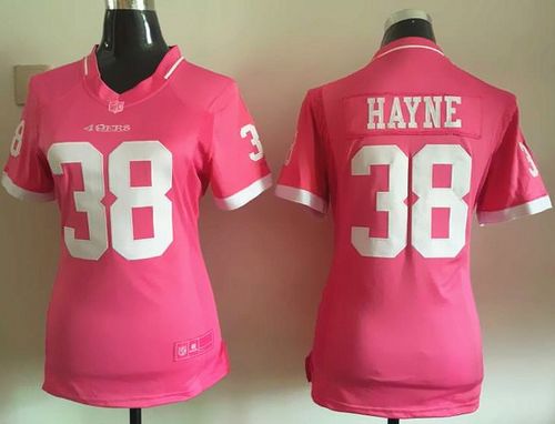  49ers #38 Jarryd Hayne Pink Women's Stitched NFL Elite Bubble Gum Jersey
