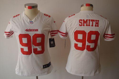  49ers #99 Aldon Smith White Women's Stitched NFL Limited Jersey
