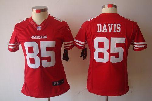 49ers #85 Vernon Davis Red Team Color Women's Stitched NFL Limited Jersey