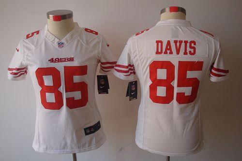  49ers #85 Vernon Davis White Women's Stitched NFL Limited Jersey