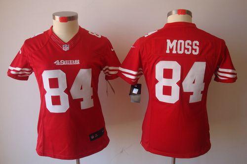  49ers #84 Randy Moss Red Team Color Women's Stitched NFL Limited Jersey