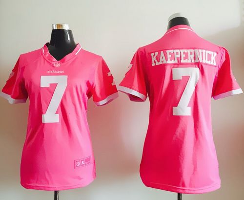  49ers #7 Colin Kaepernick Pink Women's Stitched NFL Elite Bubble Gum Jersey