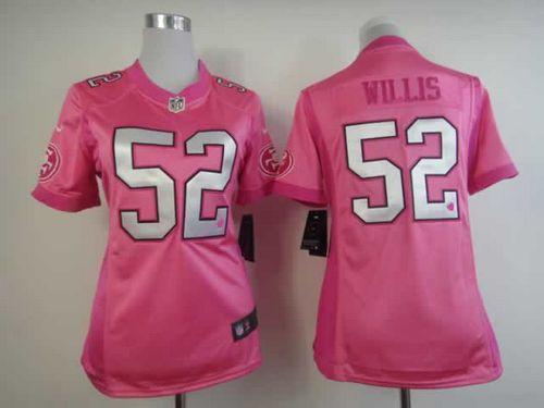  49ers #52 Patrick Willis Pink Women's Be Luv'd Stitched NFL Elite Jersey