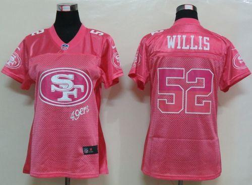  49ers #52 Patrick Willis Pink Women's Fem Fan NFL Game Jersey