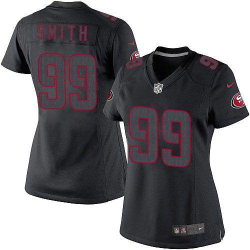  49ers #99 Aldon Smith Black Impact Women's Stitched NFL Limited Jersey