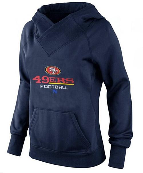 Women's San Francisco 49ers Big & Tall Critical Victory Pullover Hoodie Navy Blue