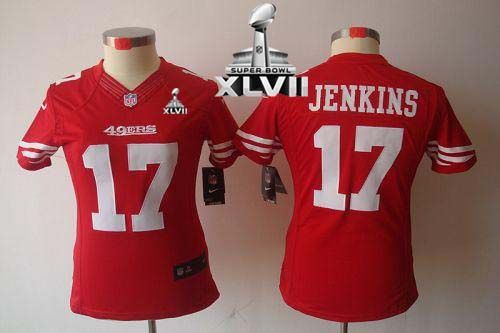  49ers #17 A.J. Jenkins Red Team Color Super Bowl XLVII Women's Stitched NFL Limited Jersey