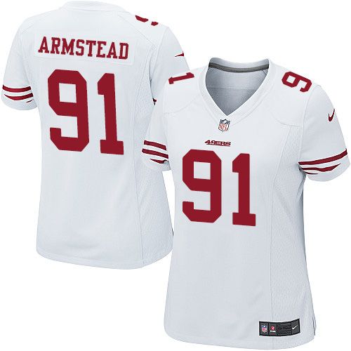  49ers #91 Arik Armstead White Women's Stitched NFL Elite Jersey