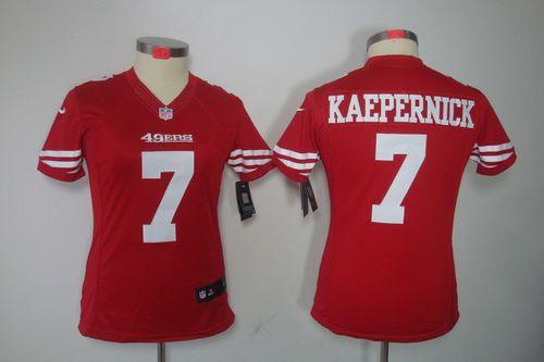  49ers #7 Colin Kaepernick Red Team Color Women's Stitched NFL Limited Jersey