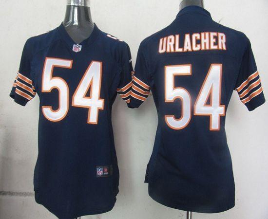  Bears #54 Brian Urlacher Navy Blue Team Color Women's Stitched NFL Elite Jersey
