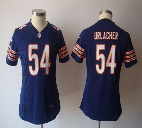  Bears #54 Brian Urlacher Navy Blue Team Color Women's NFL Game Jersey