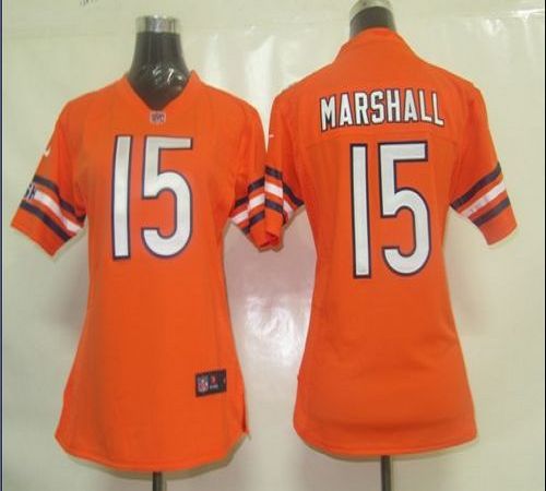  Bears #15 Brandon Marshall Orange Alternate Women's Stitched NFL Elite Jersey