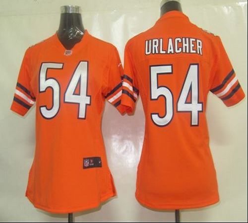  Bears #54 Brian Urlacher Orange Alternate Women's Stitched NFL Elite Jersey