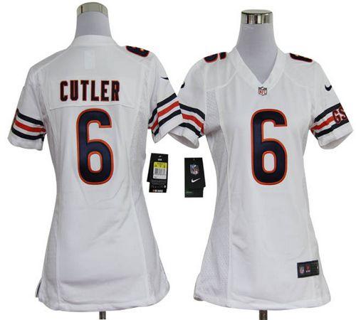  Bears #6 Jay Cutler White Women's Stitched NFL Elite Jersey