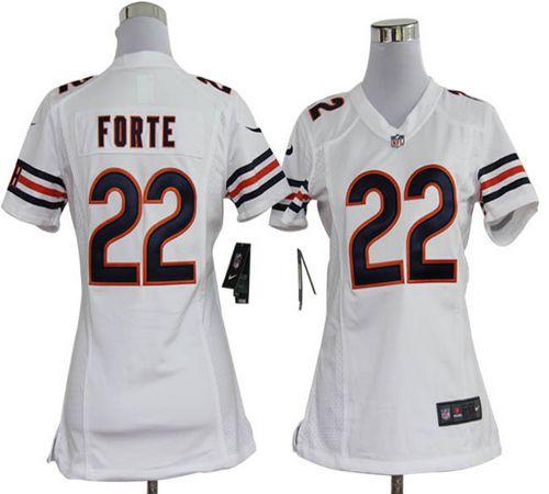 Bears #22 Matt Forte White Women's Stitched NFL Elite Jersey