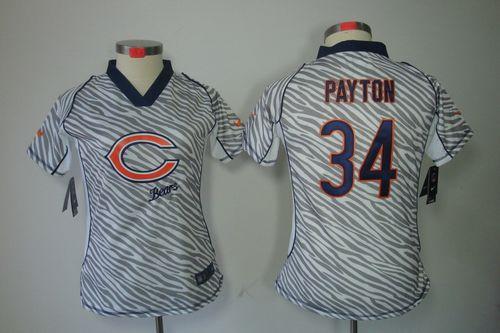  Bears #34 Walter Payton Zebra Women's Stitched NFL Elite Jersey