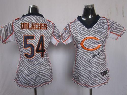  Bears #54 Brian Urlacher Zebra Women's Stitched NFL Elite Jersey