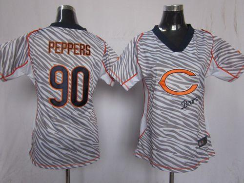  Bears #90 Julius Peppers Zebra Women's Stitched NFL Elite Jersey