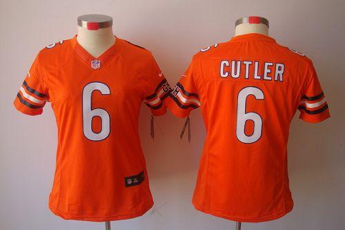  Bears #6 Jay Cutler Orange Alternate Women's Stitched NFL Limited Jersey