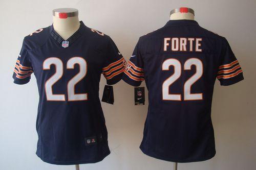  Bears #22 Matt Forte Navy Blue Team Color Women's Stitched NFL Limited Jersey