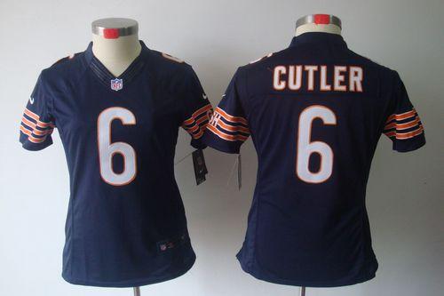  Bears #6 Jay Cutler Navy Blue Team Color Women's Stitched NFL Limited Jersey