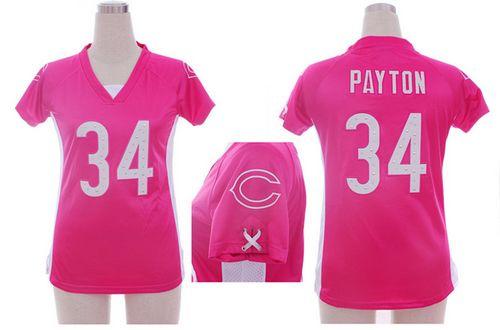  Bears #34 Walter Payton Pink Draft Him Name & Number Top Women's Stitched NFL Elite Jersey