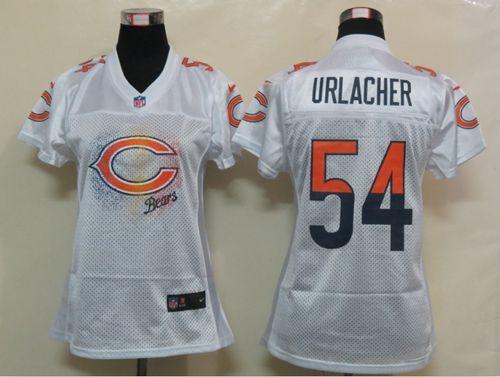  Bears #54 Brian Urlacher White Women's Fem Fan NFL Game Jersey