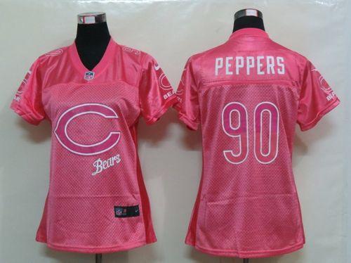  Bears #90 Julius Peppers Pink Women's Fem Fan NFL Game Jersey