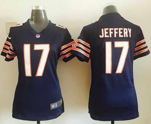  Bears #17 Alshon Jeffery Navy Blue Team Color Women's Stitched NFL Elite Jersey