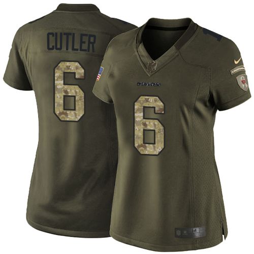  Bears #6 Jay Cutler Green Women's Stitched NFL Limited Salute to Service Jersey