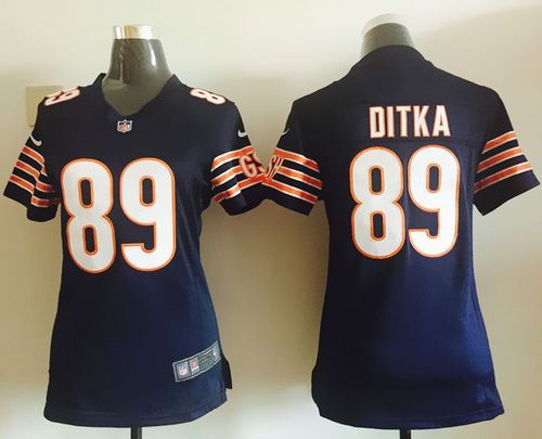  Bears #89 Mike Ditka Navy Blue Team Color Women's Stitched NFL Elite Jersey