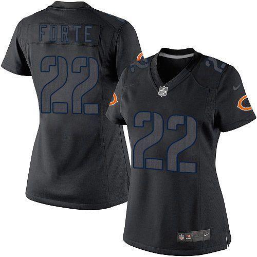  Bears #22 Matt Forte Black Impact Women's Stitched NFL Limited Jersey
