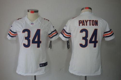  Bears #34 Walter Payton White Women's Stitched NFL Limited Jersey