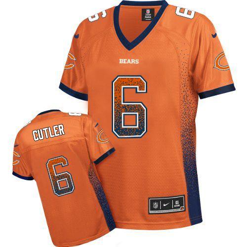  Bears #6 Jay Cutler Orange Alternate Women's Stitched NFL Elite Drift Fashion Jersey